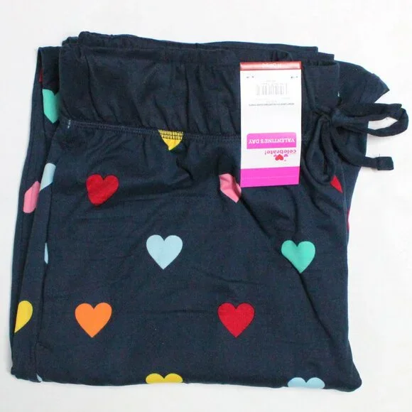 Men's Way To Celebrate Medium 32 - 34 Valentine's Day Heart Drop Sleep Pants - Picture 13 of 13